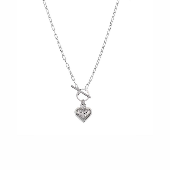 3D Chrome Heart Necklace