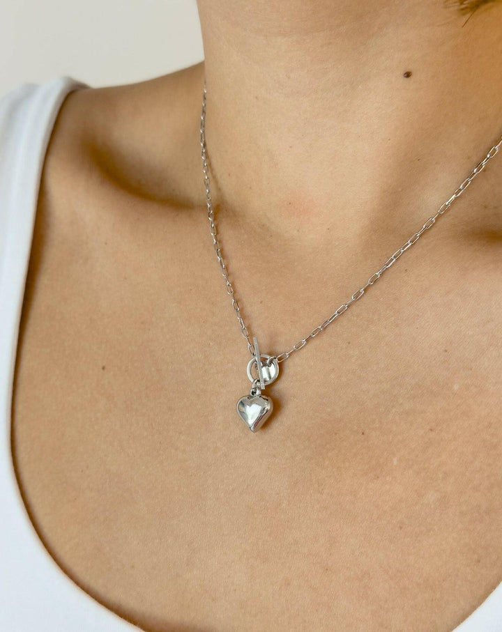3D Chrome Heart Necklace