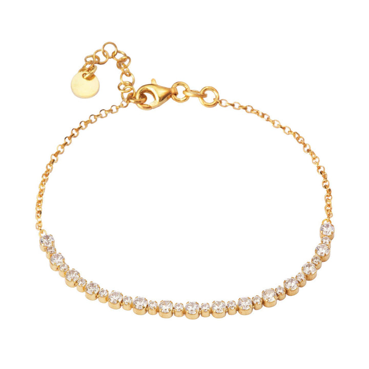 Gold Alternating Stone Tennis Bracelet