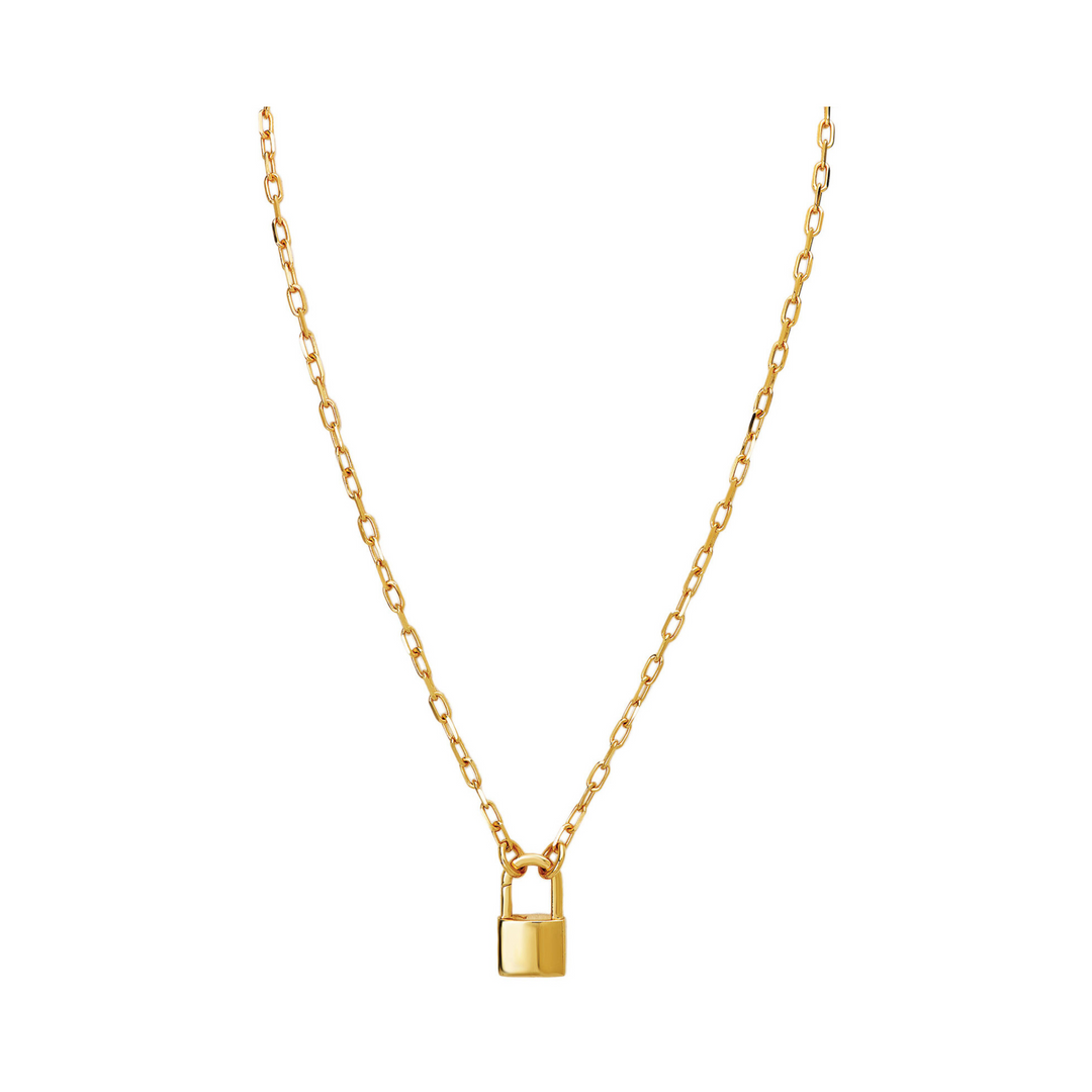 Gold Padlock Necklace