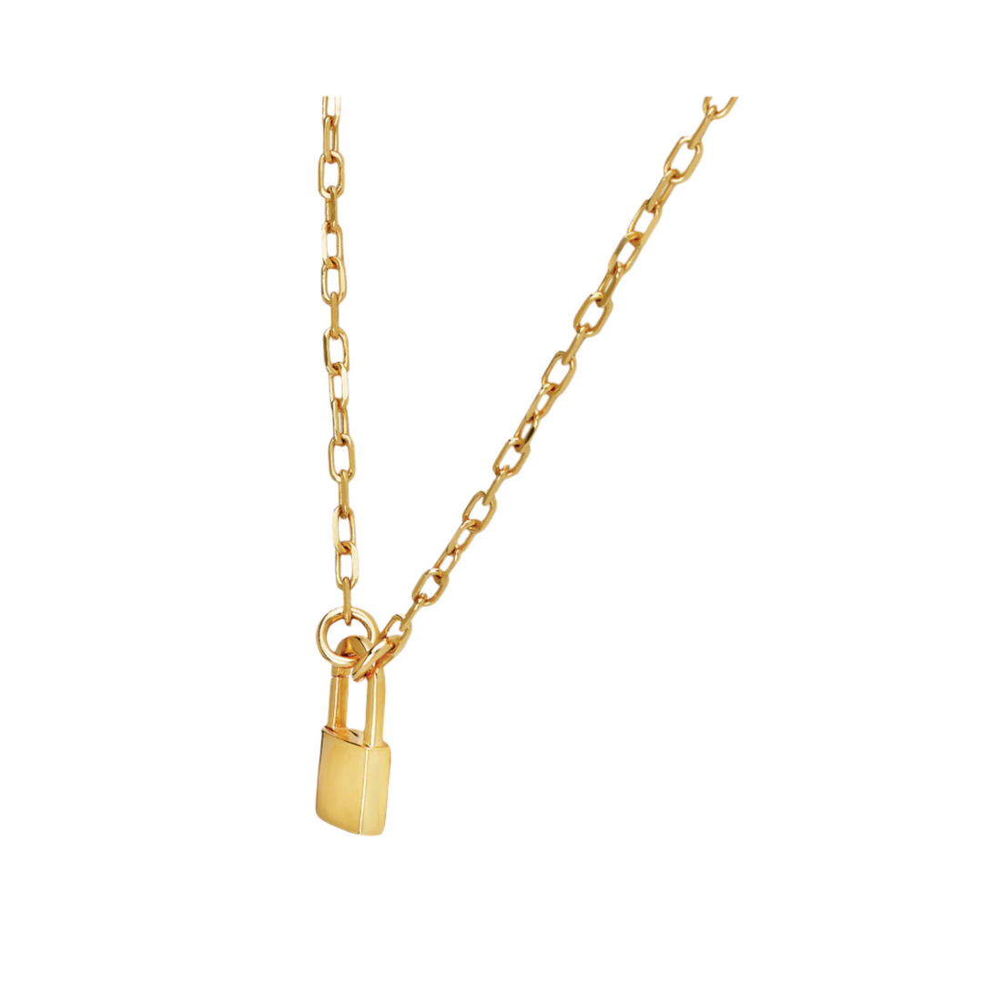 Gold Padlock Necklace