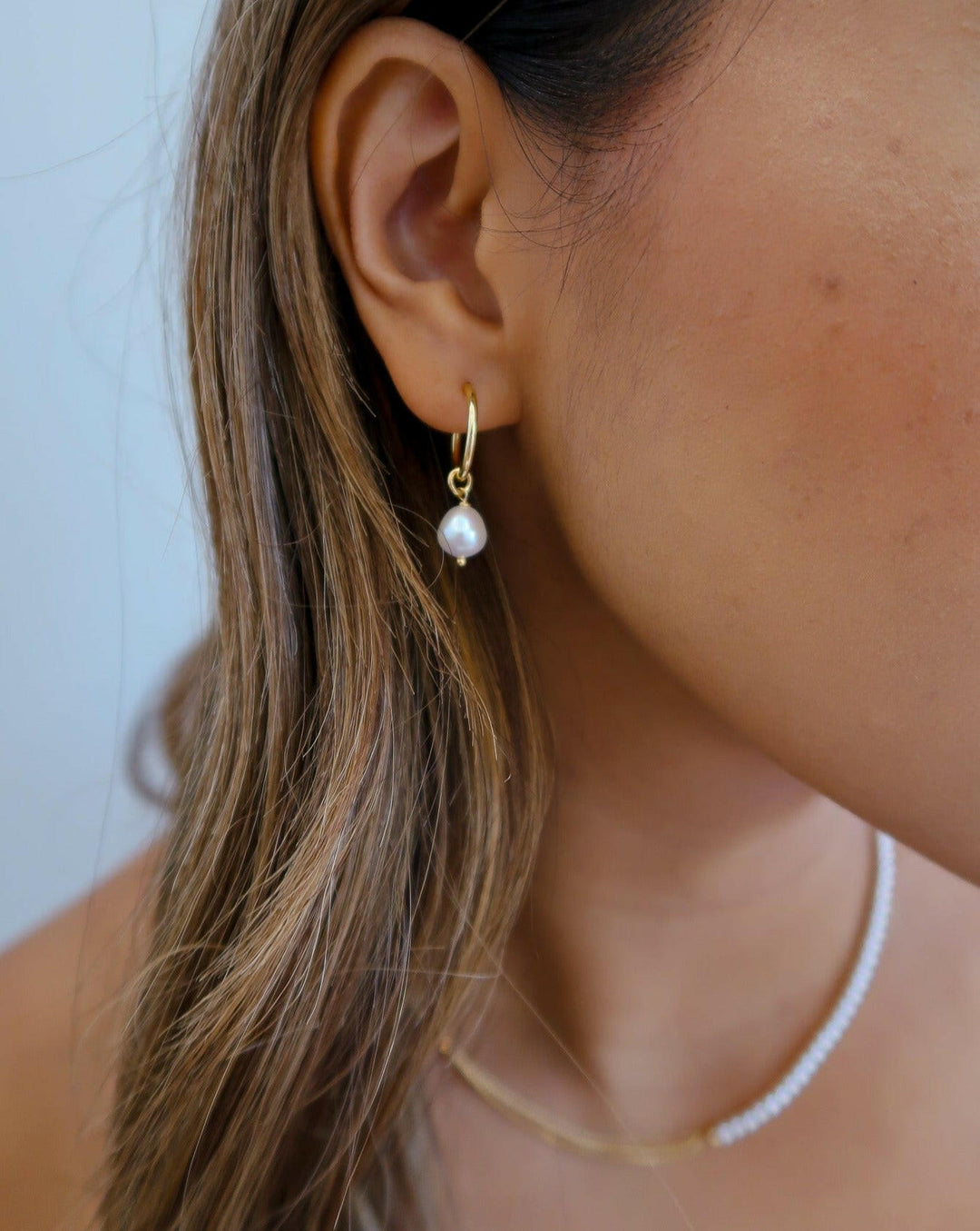 Pearl Hoop Earrings