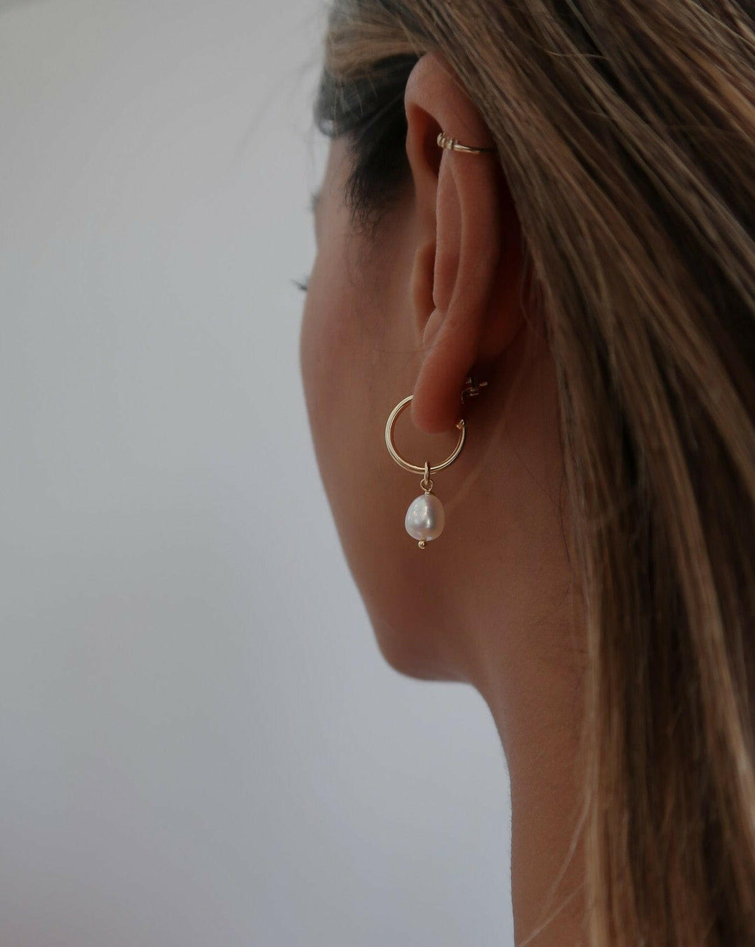 Pearl Hoop Earrings