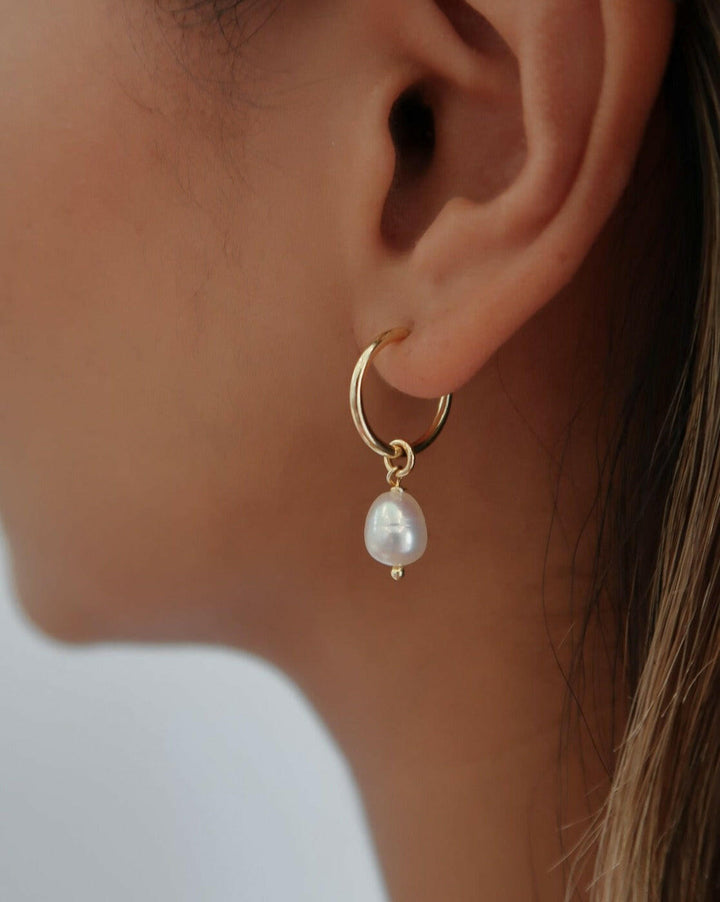 Pearl Hoop Earrings