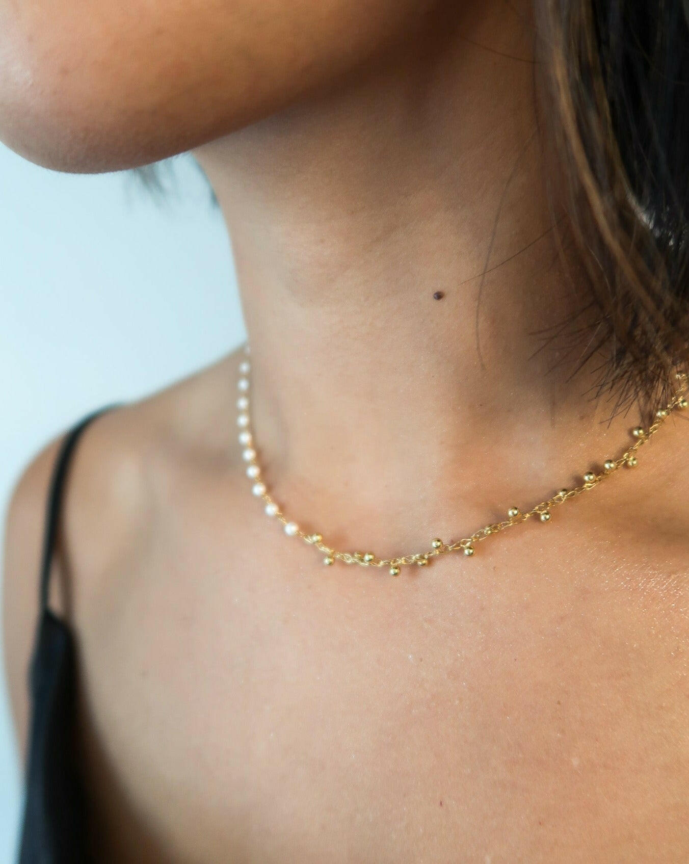 Pearl and Gold Bead Necklace – Remicity