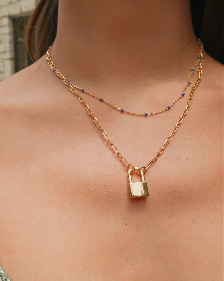 Gold Padlock Necklace
