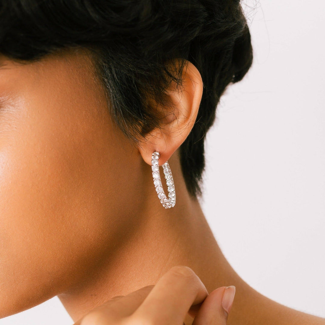 Large Classic Inside Out Sparkling Hoops