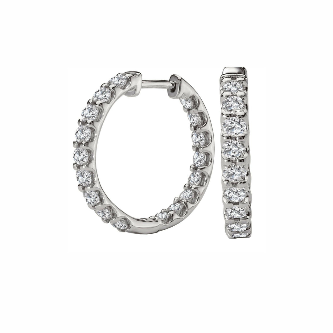 Large Classic Inside Out Sparkling Hoops