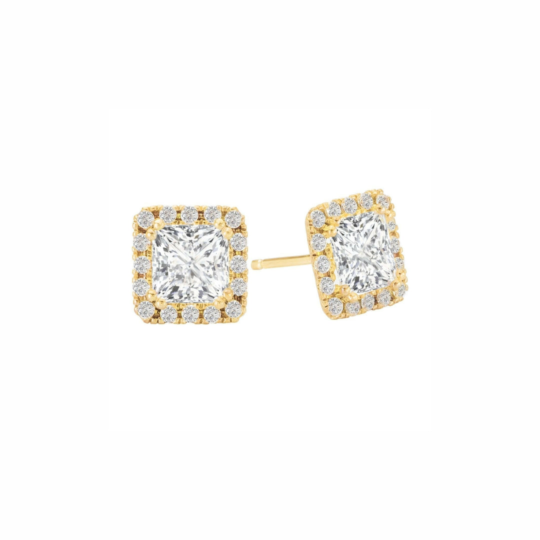 Medium Square Halo Studs