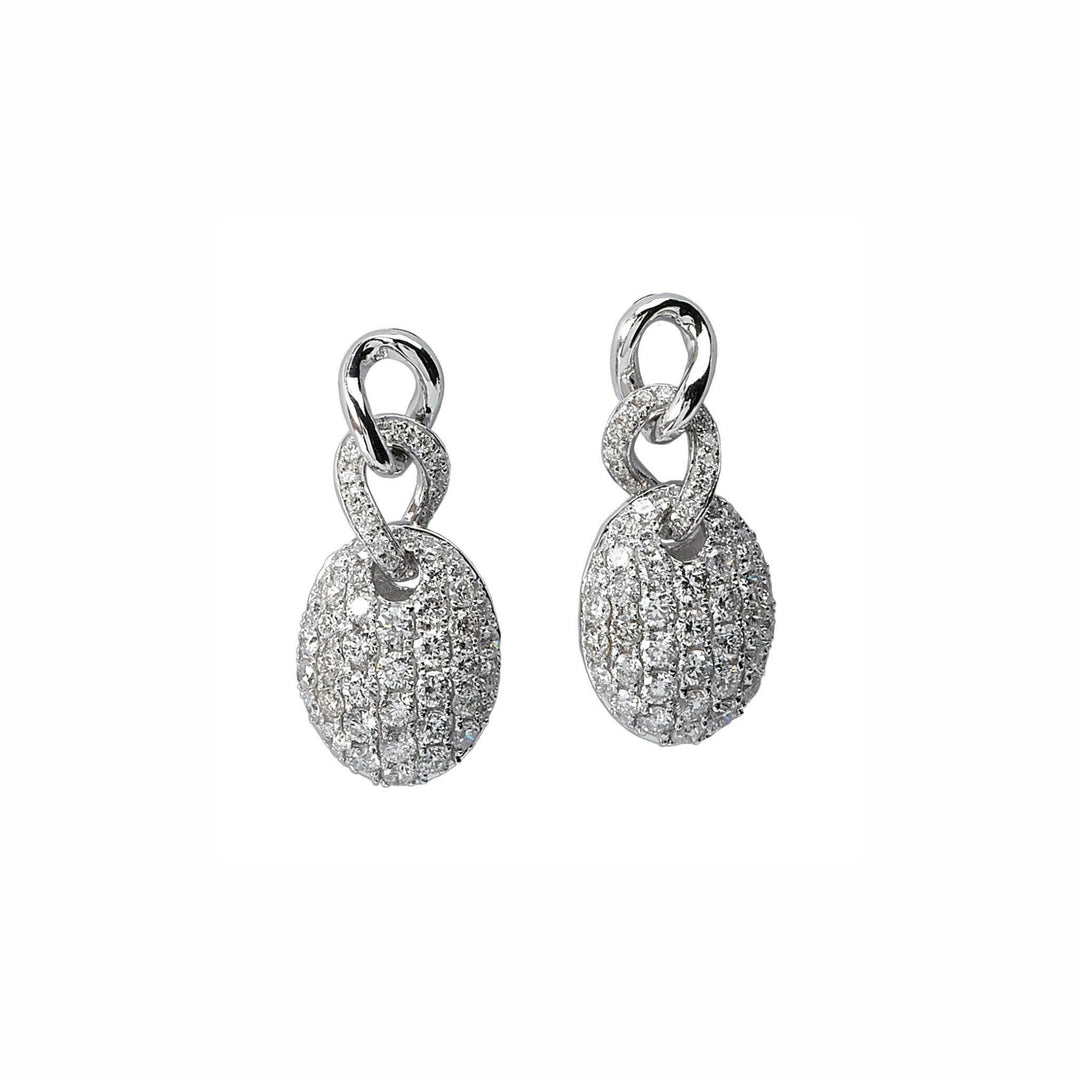 Oval Pavé Drop Earrings